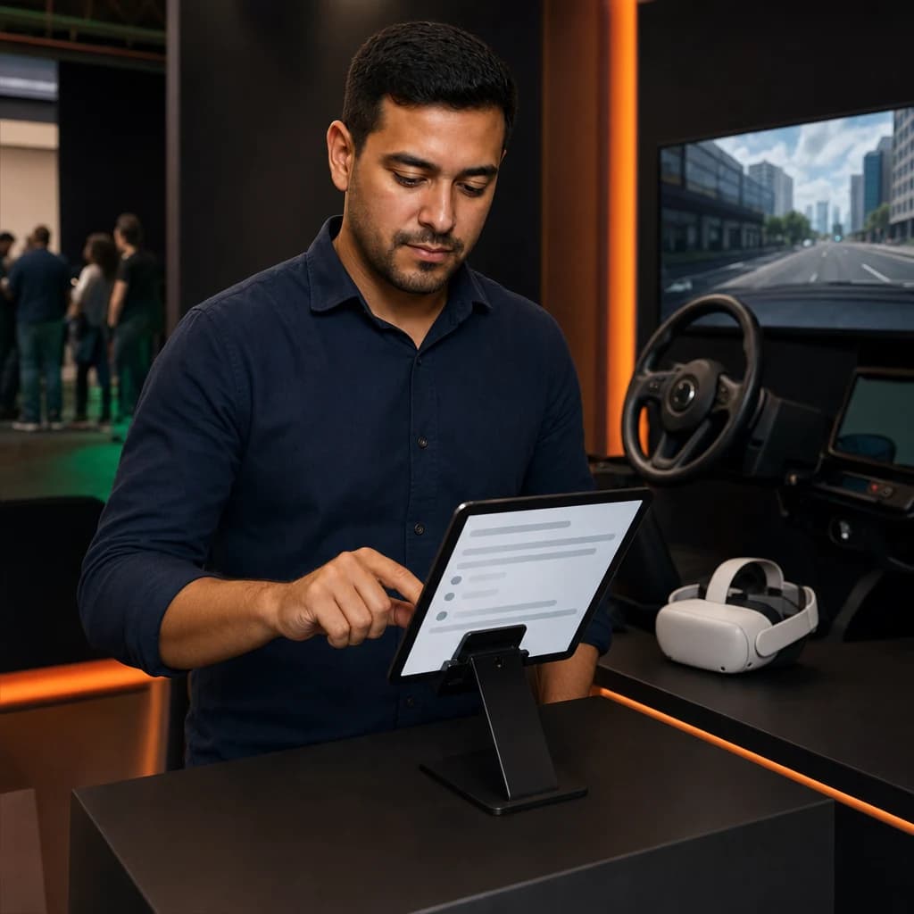 Participante respondendo novamente ao questionário após a experiência em realidade virtual