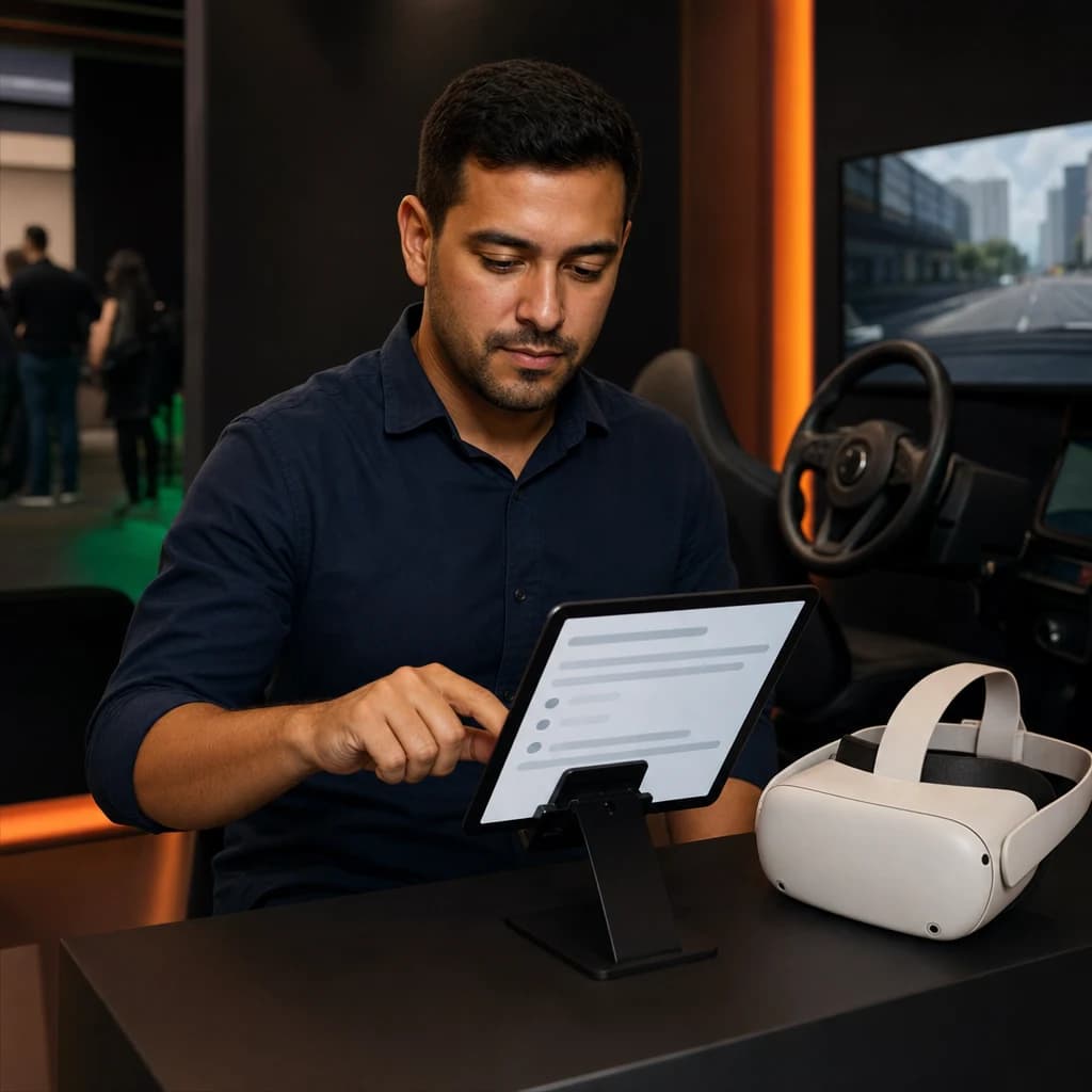 Participante respondendo ao questionário inicial antes da experiência em realidade virtual